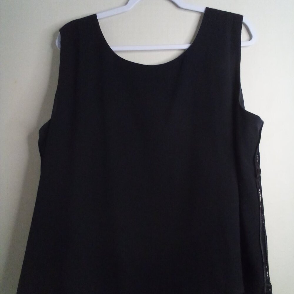 R & M Richards Blouse Women 22W 22 Sleeveless Lace Lined Feminine Goth Black - Picture 11 of 15